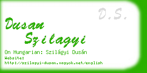 dusan szilagyi business card